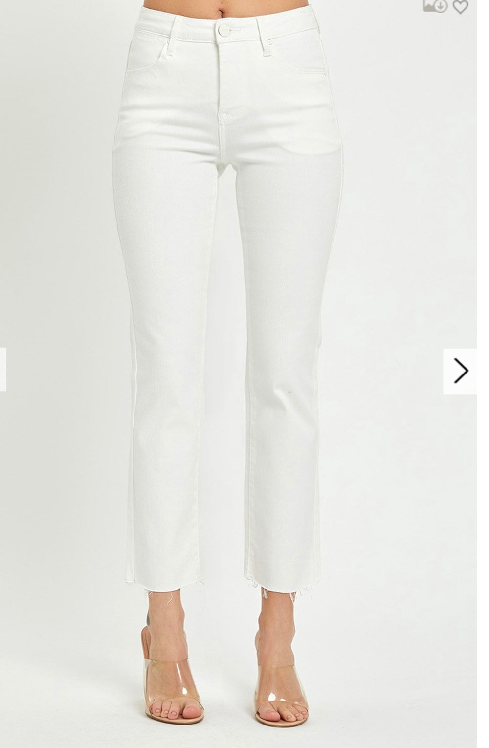 high rise side seam Jeans White
