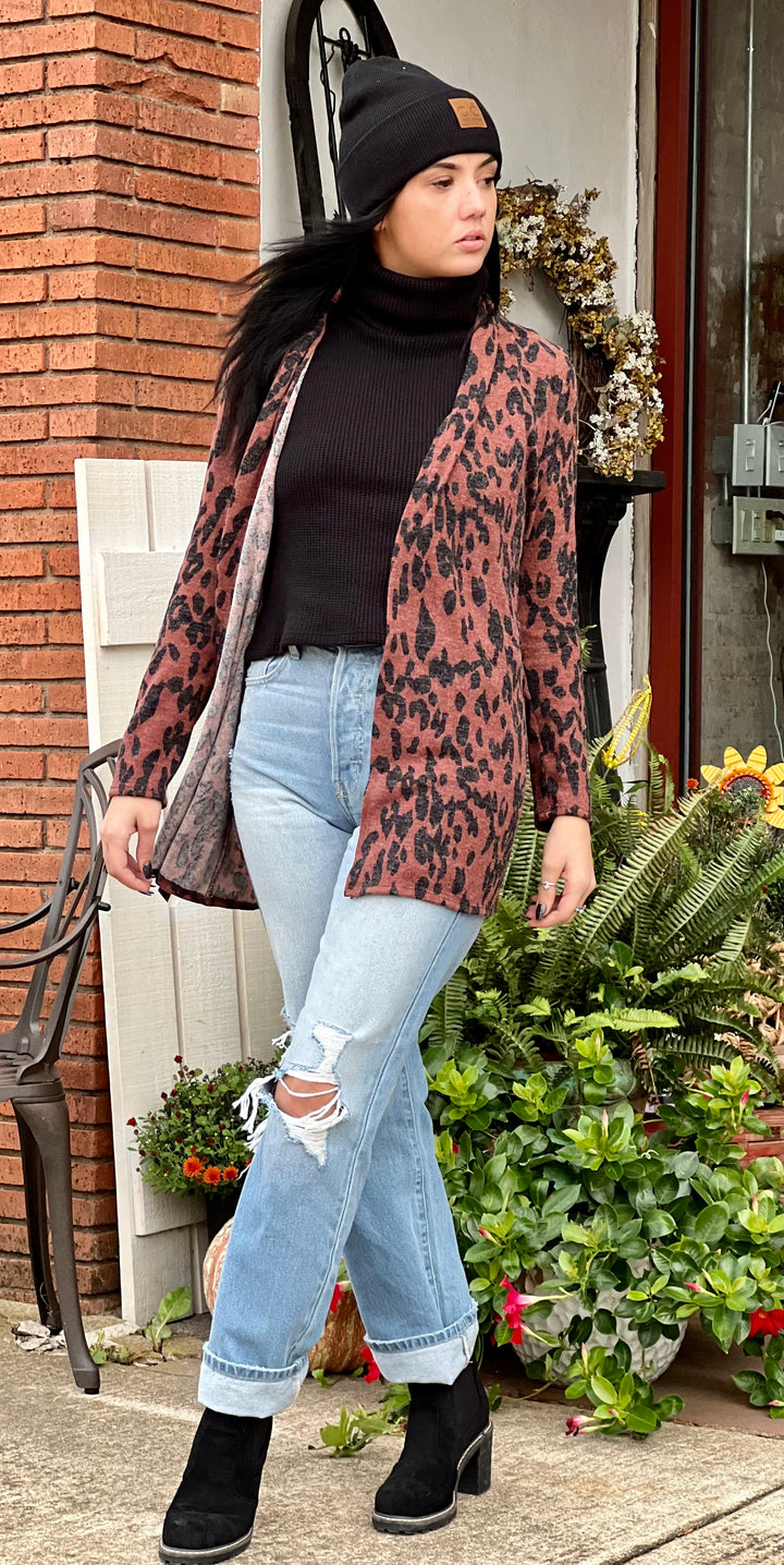 Staying Out All Night Leopard Cardigan