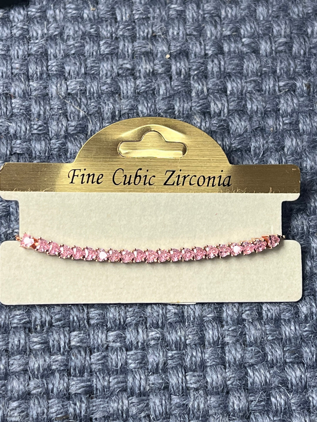 Pink Cubic Zirconia Lariat Bracelet