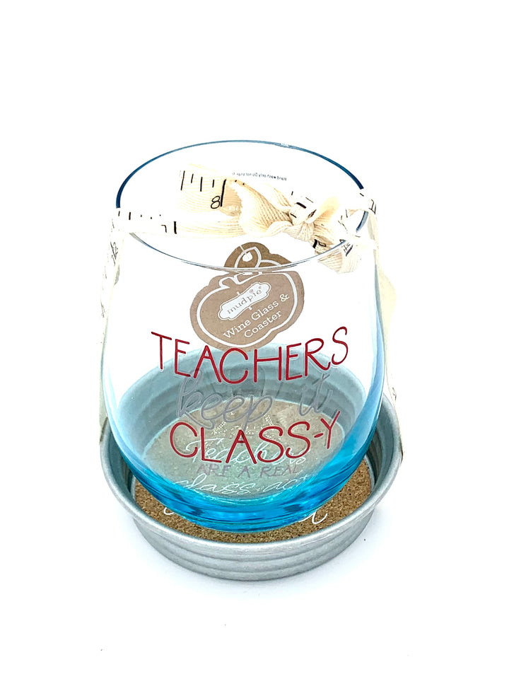 Teacher Classy Wine Coaster Set