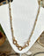 Natural Crystal & Gold Geometric Link 16"-18" Necklace