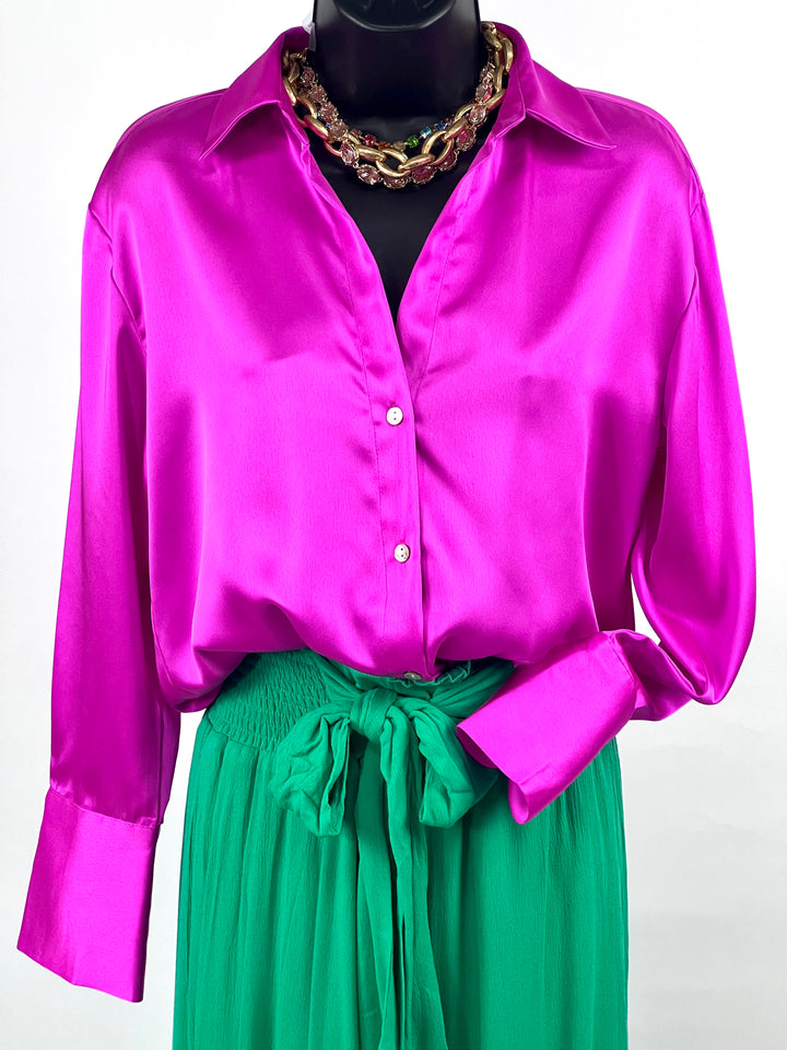 Obsessed with Blouse in Magenta