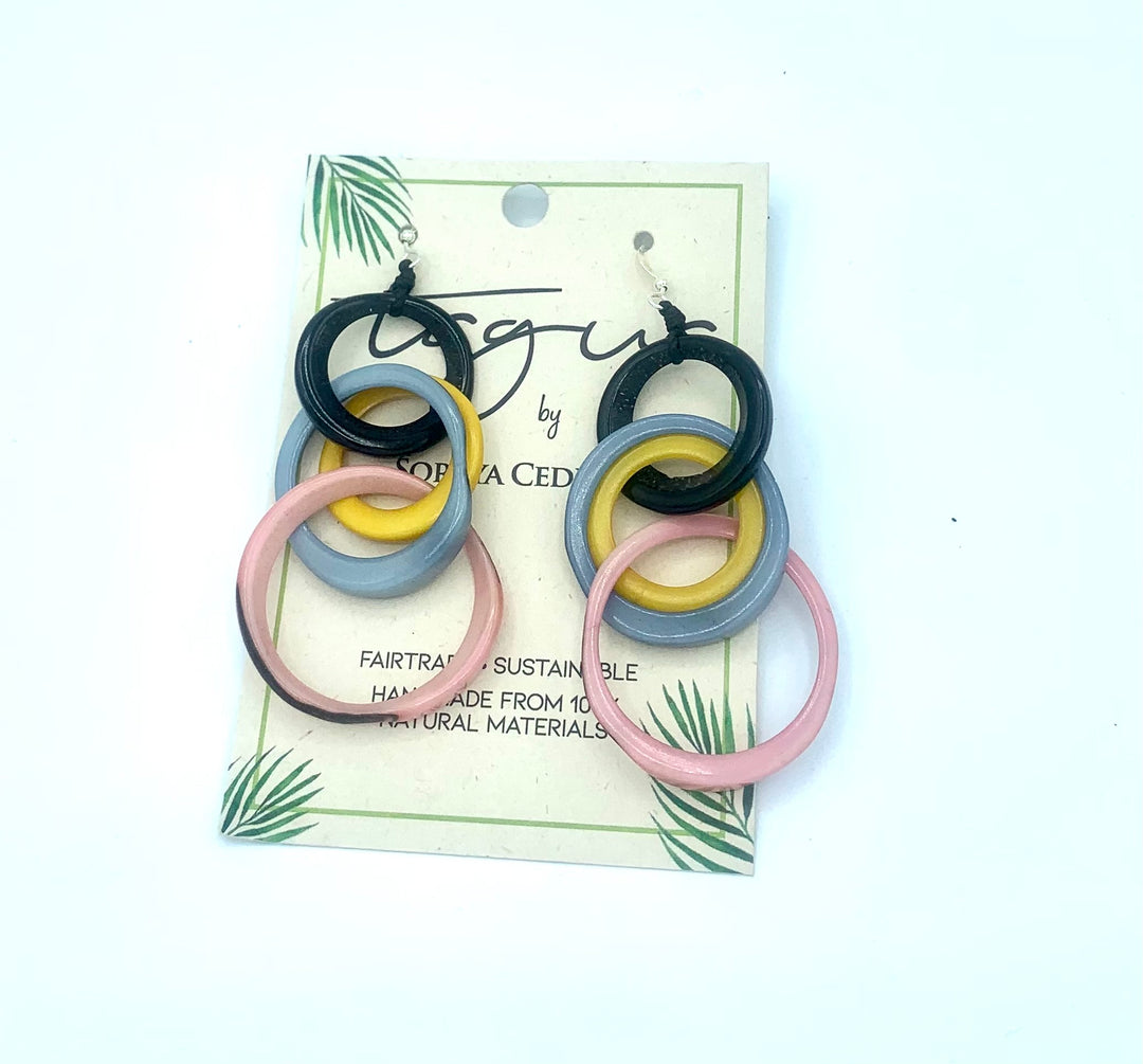 Yazmine Earrings Blue/pink