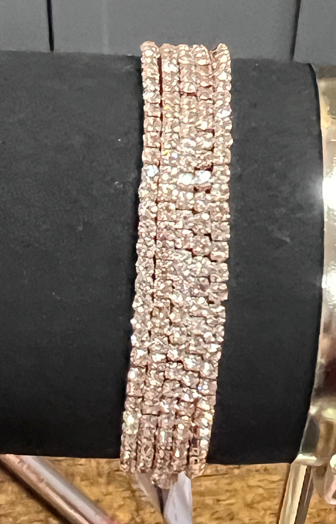 Clear and Gold Sparkle Bracelet Set of 5