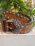 Brown Belt with silver and Turquoise Studs