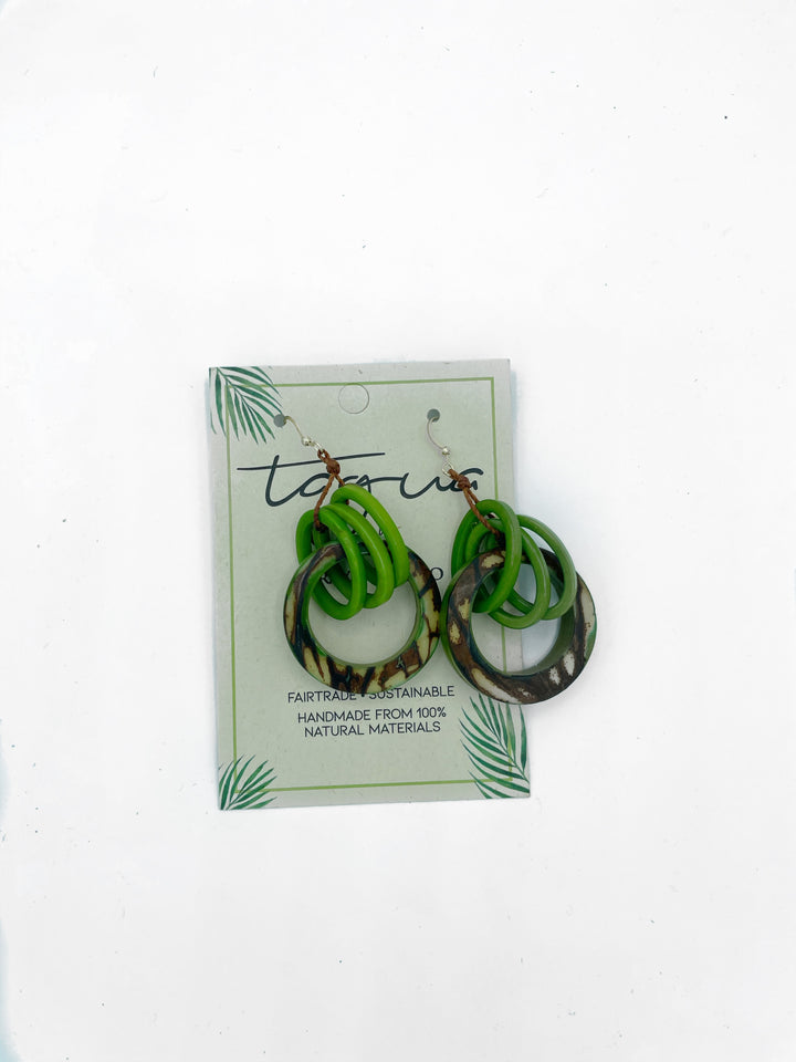 Tiffany Earrings Green/Brown