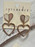 Gold and Pink Heart Earrings