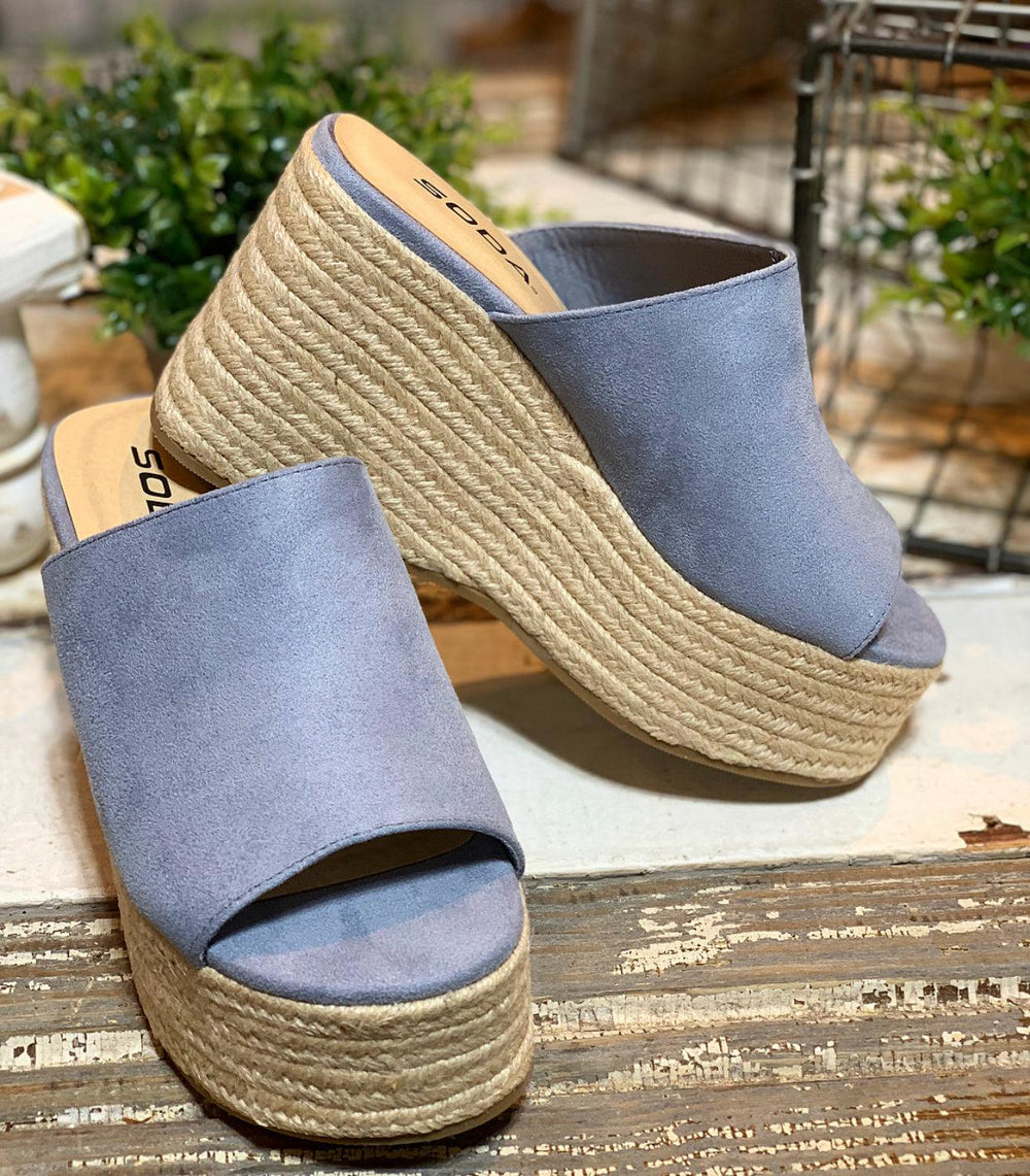 Vintage Blue Meimei Wedge Sandal