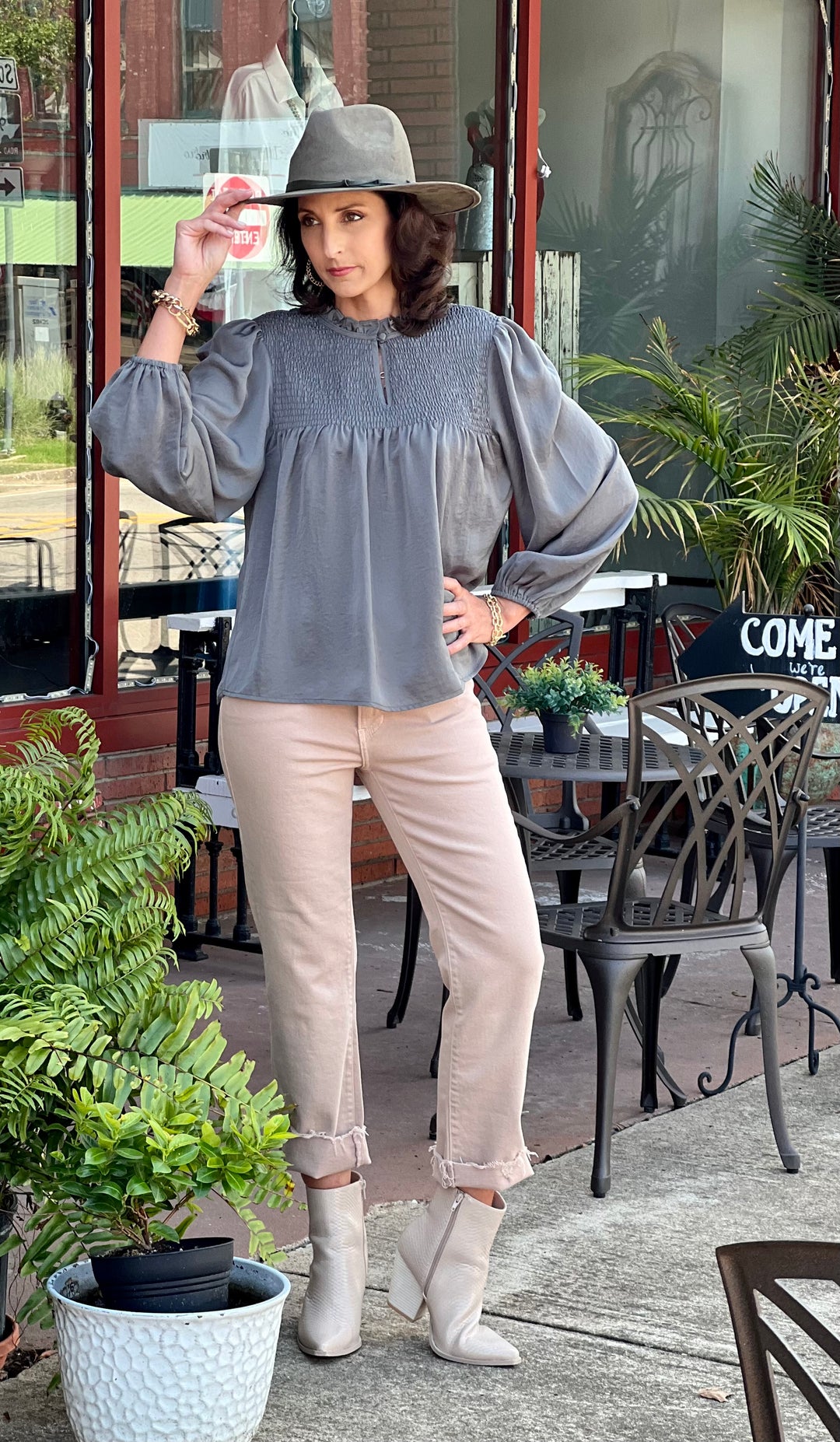 Vintaj HR Khaki Color Straight Denim Jeans