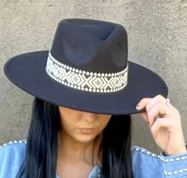 Out On The Town Fedora Hat Black