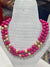 Fuchsia  and Gold Large Bead Necklace
